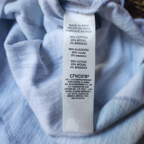 CHICOS 0 Dress Blue GreenTan White Multi Floral Sleeveless Hi Low Casual Small - Picture 5 of 5